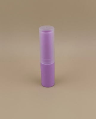 Kemasan Lip Balm Kecil Ungu dengan Tutup Ribbed Jelas untuk Lipstick
