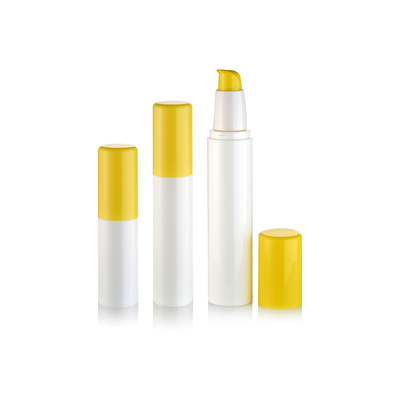 Kualitas Baik Warna PP Bulat Skincare Container Pompa Airless Botol