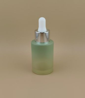 Desain Baru Jelas Perubahan bertahap Matcha Hijau Matte Bottle Dropper Bulat K-GBL30 untuk Essence