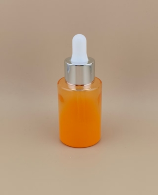 Desain Baru Perubahan Bertahap Jelas Oranye Halus Botol Tetes Bulat K-GBL30 Untuk Esens