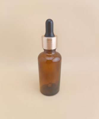 Desain halus Botol dropper rata-rata bening coklat halus bulat untuk perawatan kulit