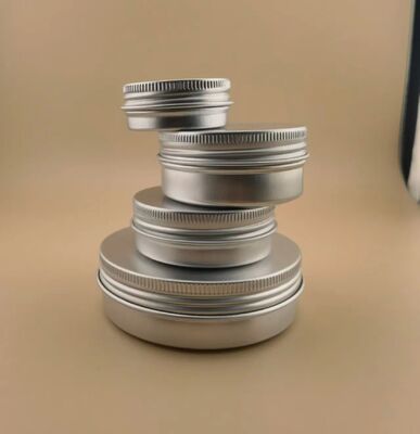 Aluminium Lip Balm Container Case 50ml 60ml Aluminium Tin Container 60 Gram 100ml Aluminium Candle Jar untuk Teh